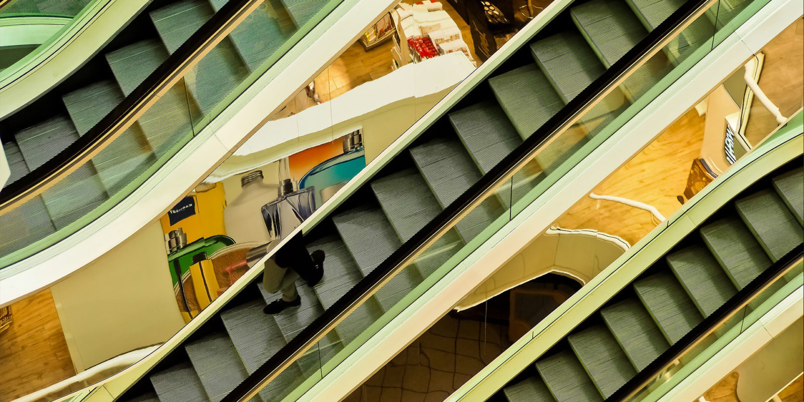 Escalators at a department store