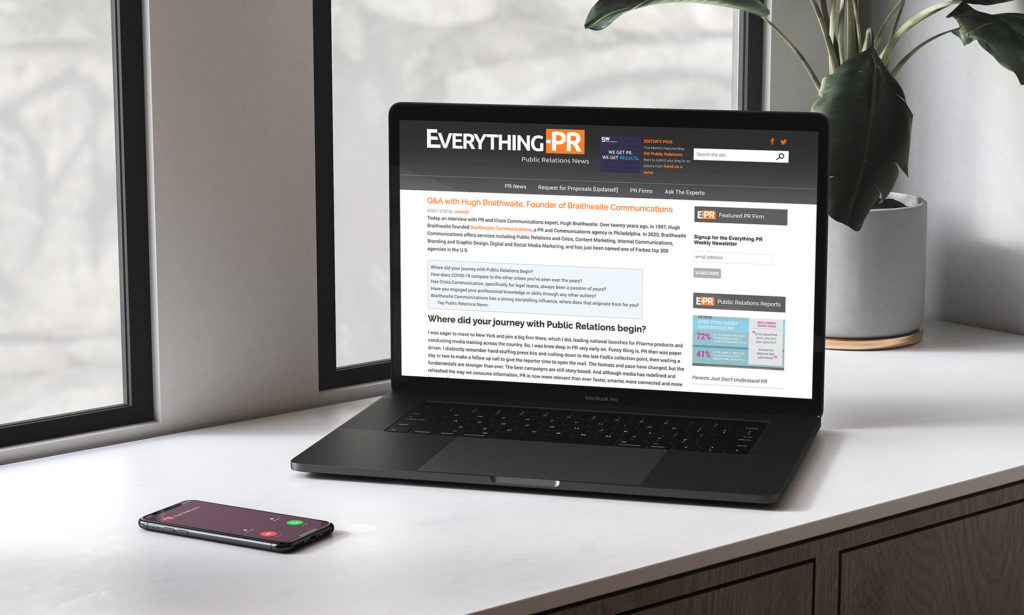 Feature: Q&A with Hugh Braithwaite in Everything-PR