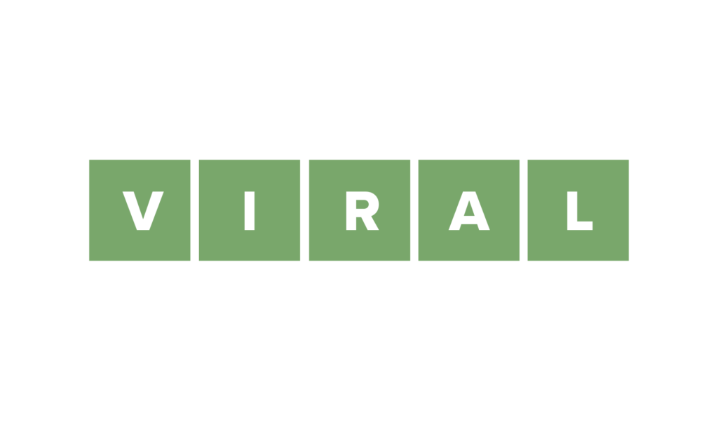 Worlde style graphic of the word viral