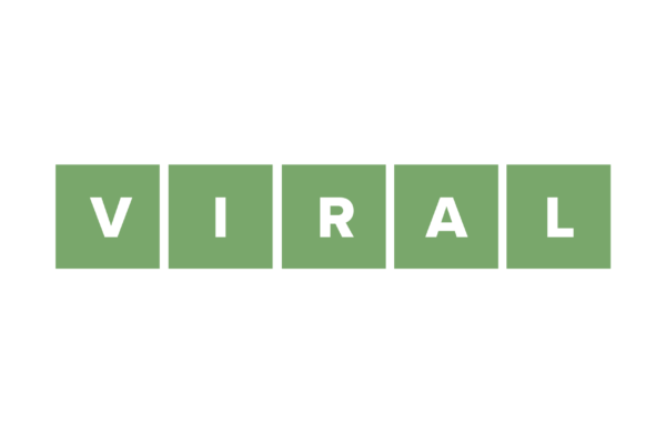 Worlde style graphic of the word viral
