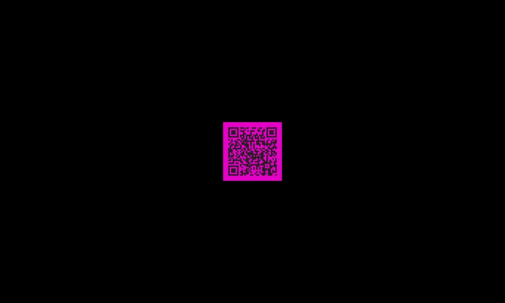 Pink QR Code on black background